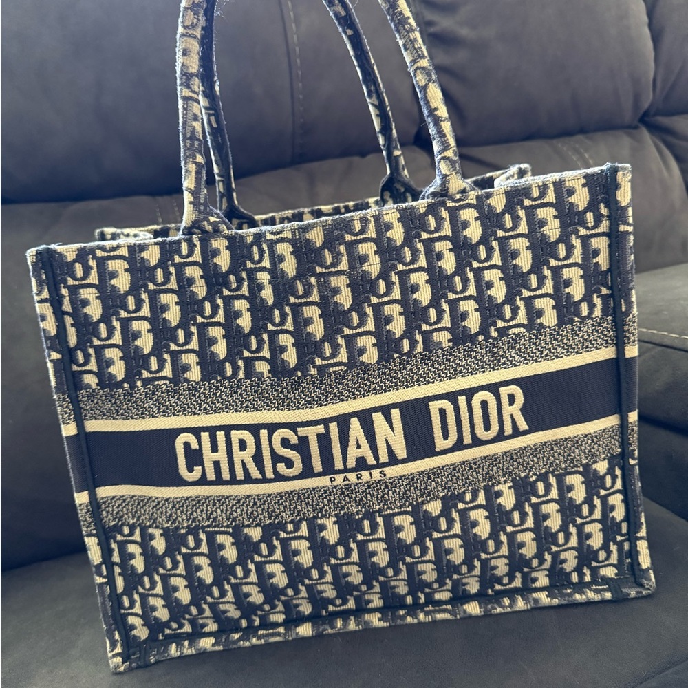 Dior Black and Cream Monogram Fabric medium size